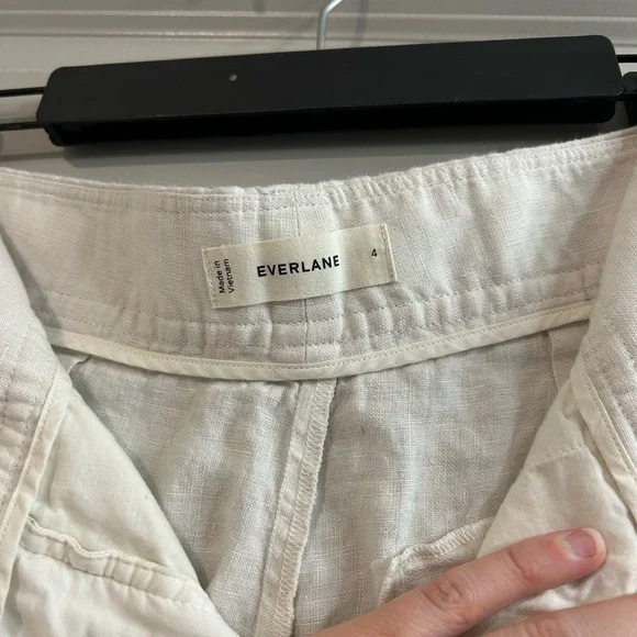 Everlane Light Cream Linen Trousers - Picture 4 of 6